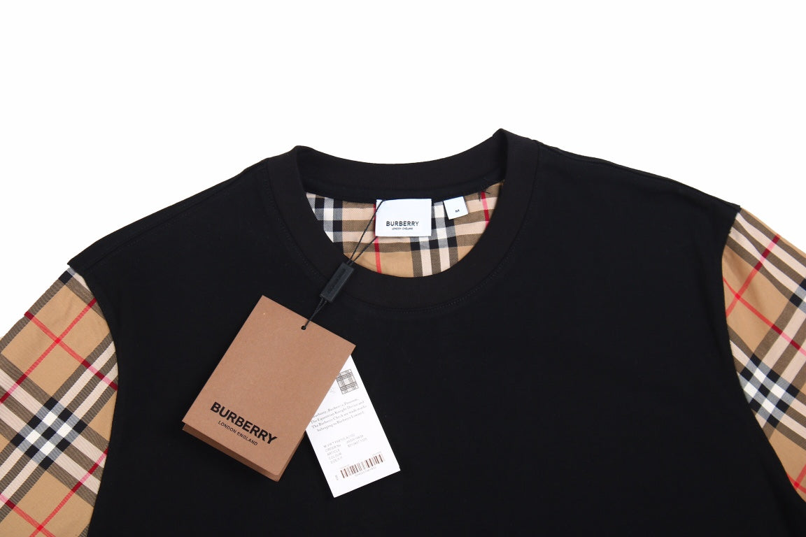 Burberry Check Sleeve T-Shirt (Black) - Phantom Kicks