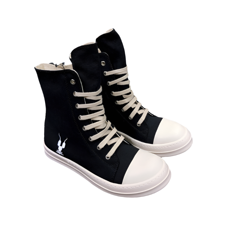 Rick Owens Black High-Top Canvas Sneakers - Phantom Kicks
