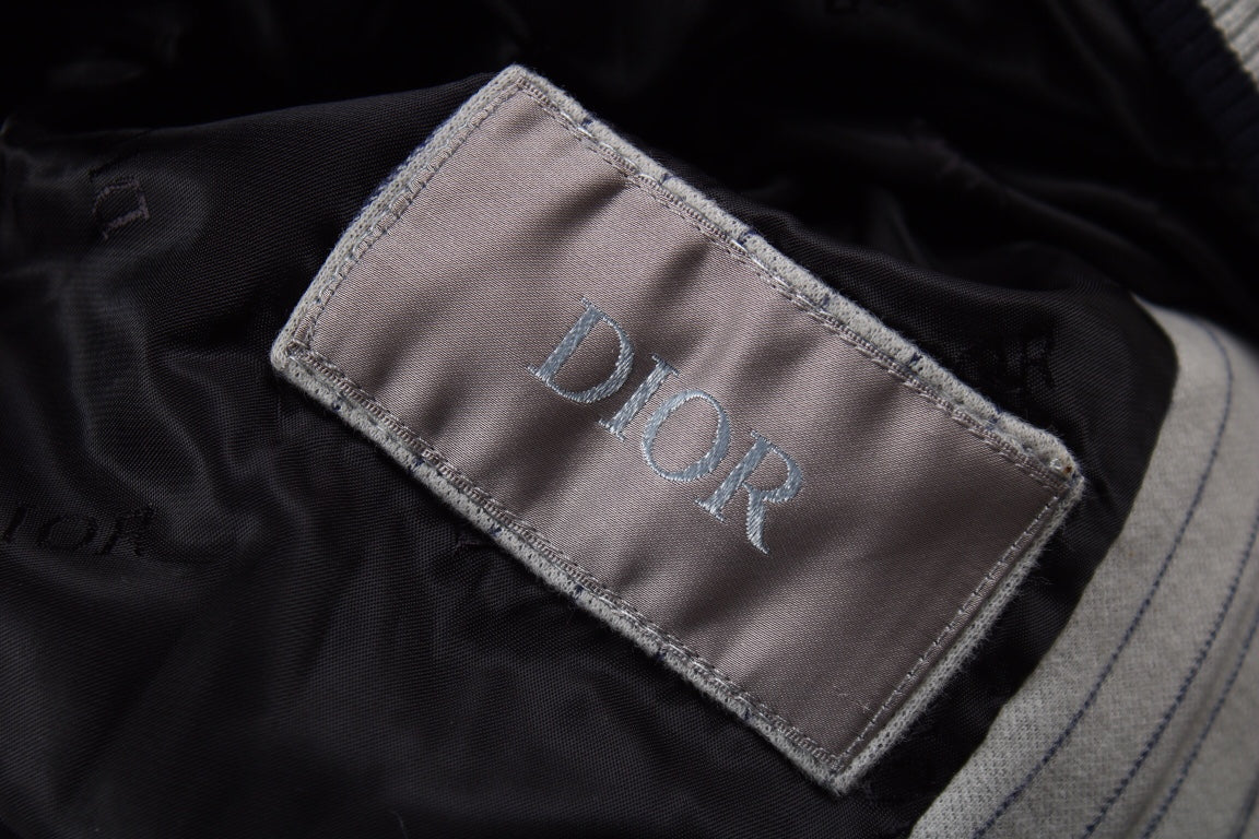 Dior Striped Bomber Jacket - Grey - Phantom Kicks