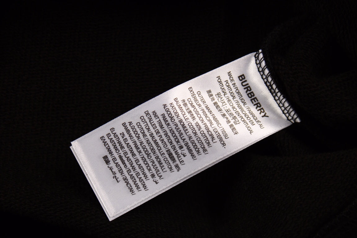 BURBERRY CHECK HOOD COTTON HOODIE BLACK - Phantom Kicks