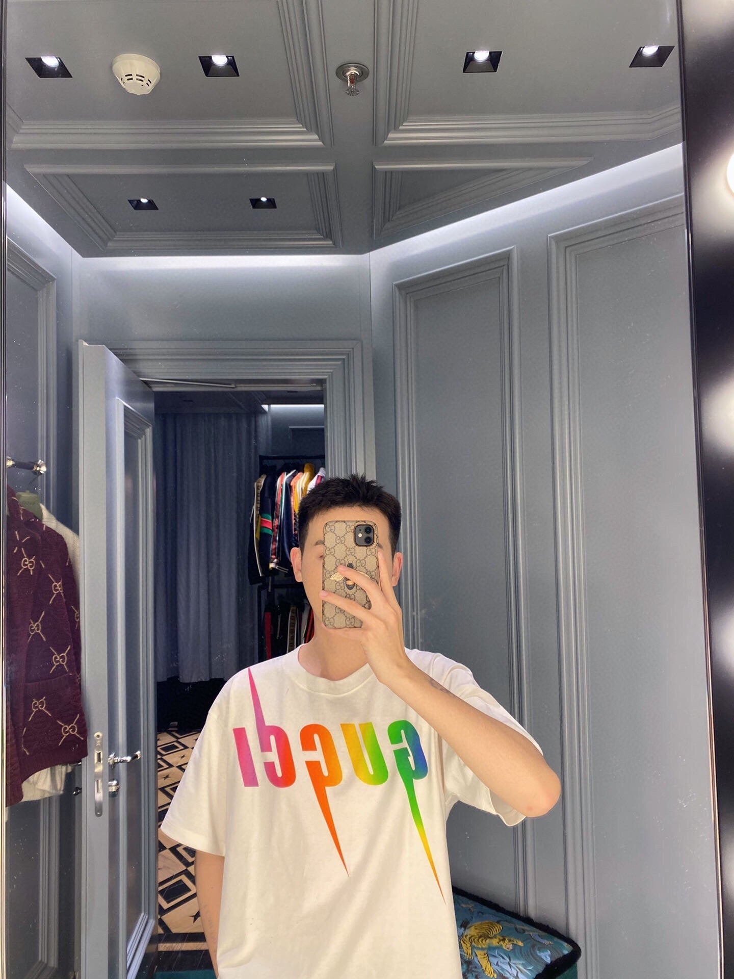 Gucci Rainbow Lightning T-Shirt (White) - Phantom Kicks