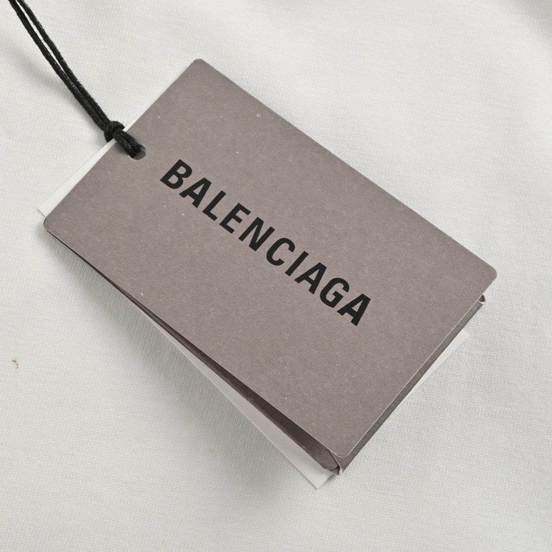 Balenciaga White T-Shirt with Label Detail - Phantom Kicks