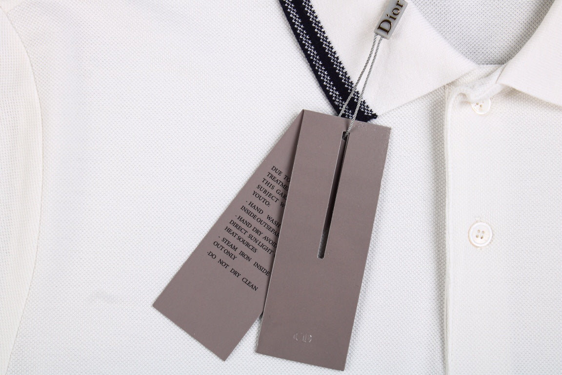 Christian Dior "Striped Logo" Polo Shirt - Phantom Kicks
