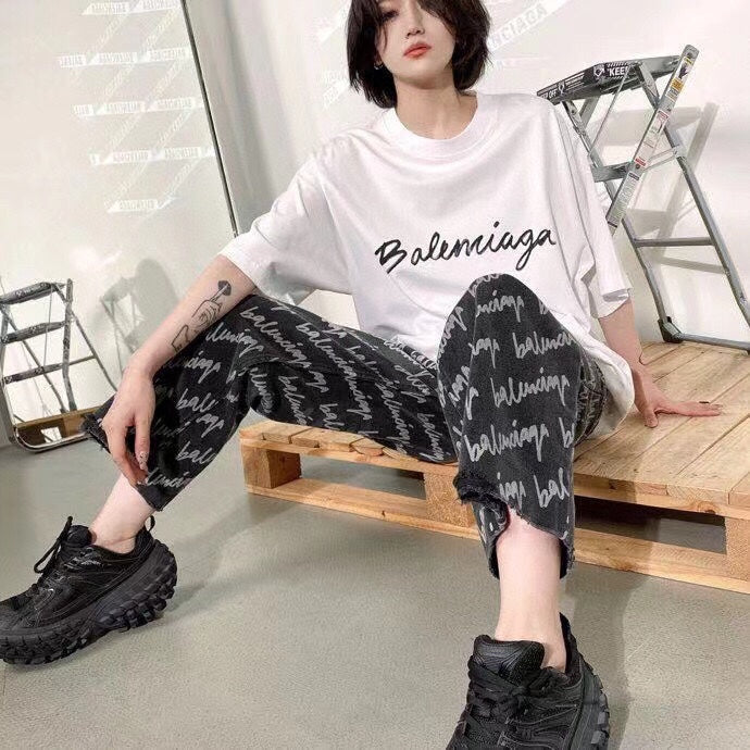 Balenciaga T-shirt with Script Logo - Phantom Kicks