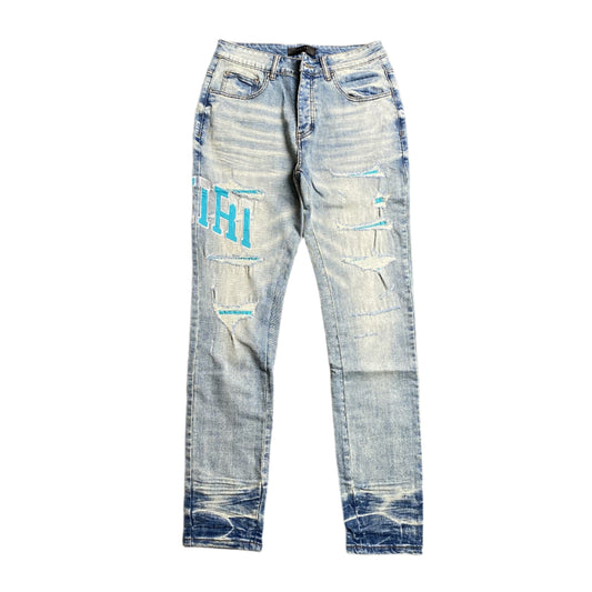 AMIRI VARSITY LOGO JEANS - Phantom Kicks