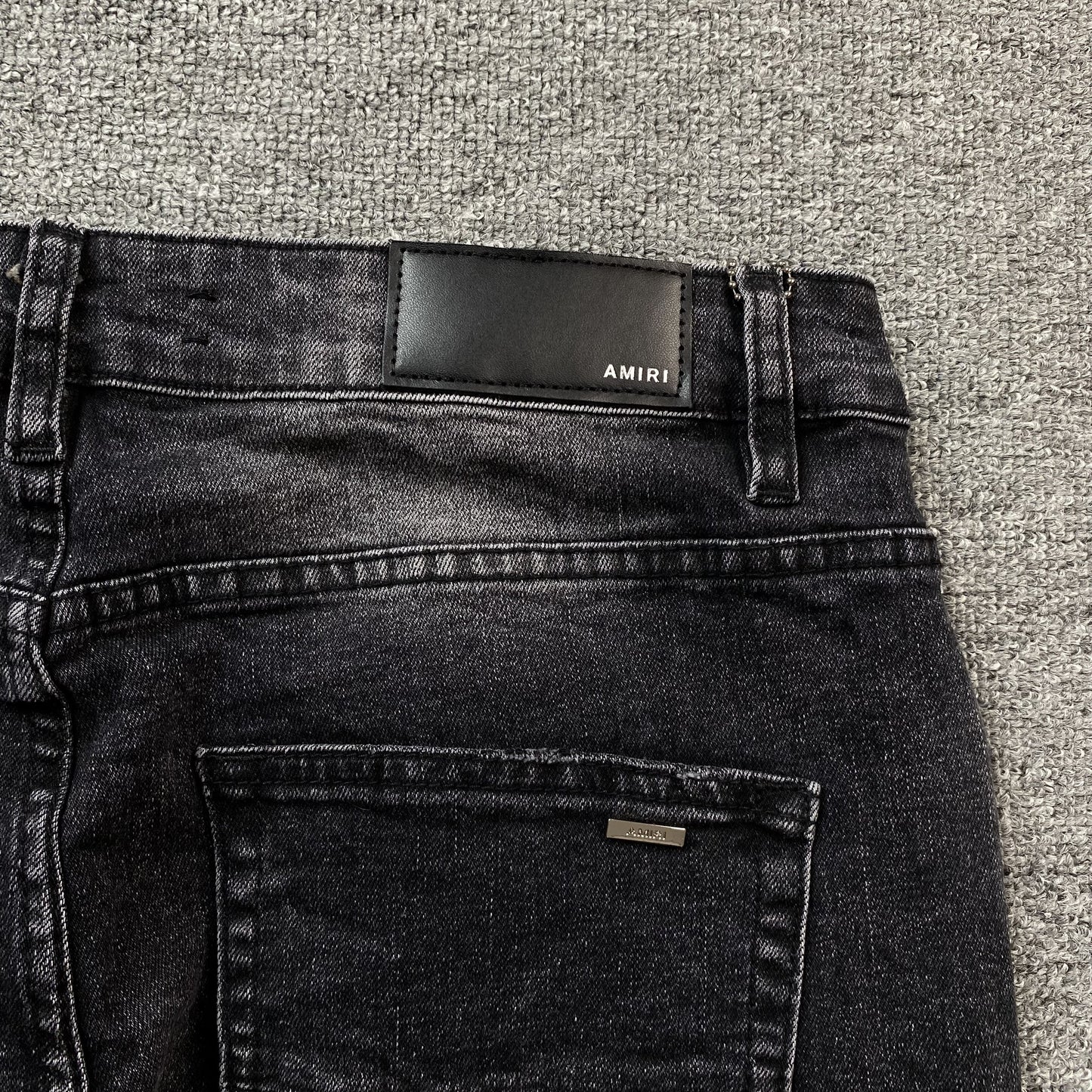 AMIRI VARSITY LOGO REPAIR JEANS - Phantom Kicks