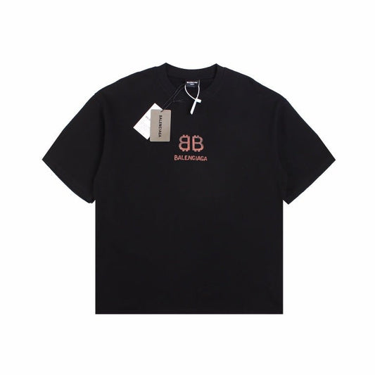 BALENCIAGA DOUBLE B LOGO T-SHIRT BLACK - Phantom Kicks