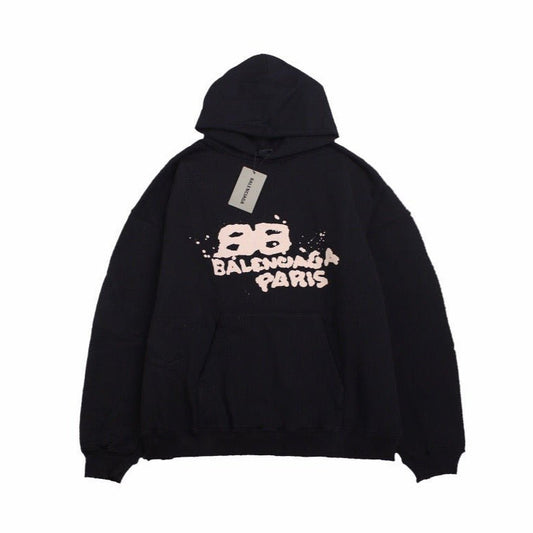 BALENCIAGA GRAFFITI LOGO HOODIE BLACK - Phantom Kicks