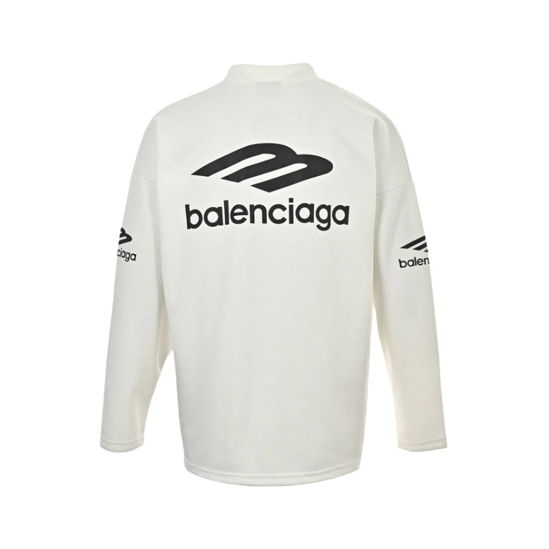 BALENCIAGA LONG SLEEVE LOGO SHIRT WHITE - Phantom Kicks