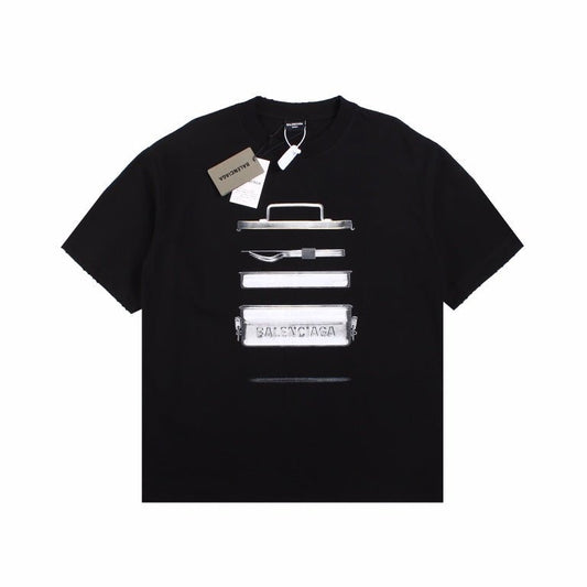 BALENCIAGA METALLIC DESIGN T-SHIRT BLACK - Phantom Kicks