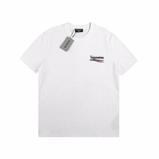 BALENCIAGA x SUPREME RED BLACK S T-SHIRT WHITE - Phantom Kicks