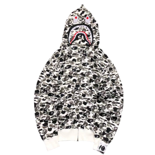 BAPE ABC CAMO SHARK FULL ZIP HOODIE GREY - Phantom Kicks