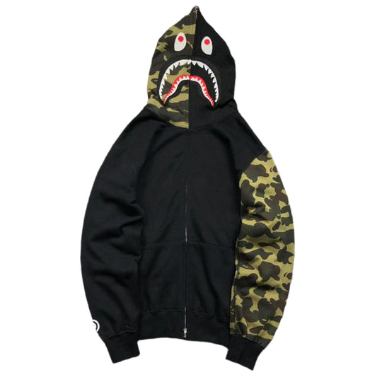 BAPE GREEN CAMO FULL ZIP HOODIE BLACK - Phantom Kicks