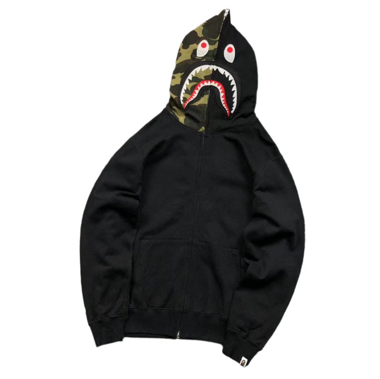 BAPE SHARK FULL ZIP HOODIE BLACK - Phantom Kicks