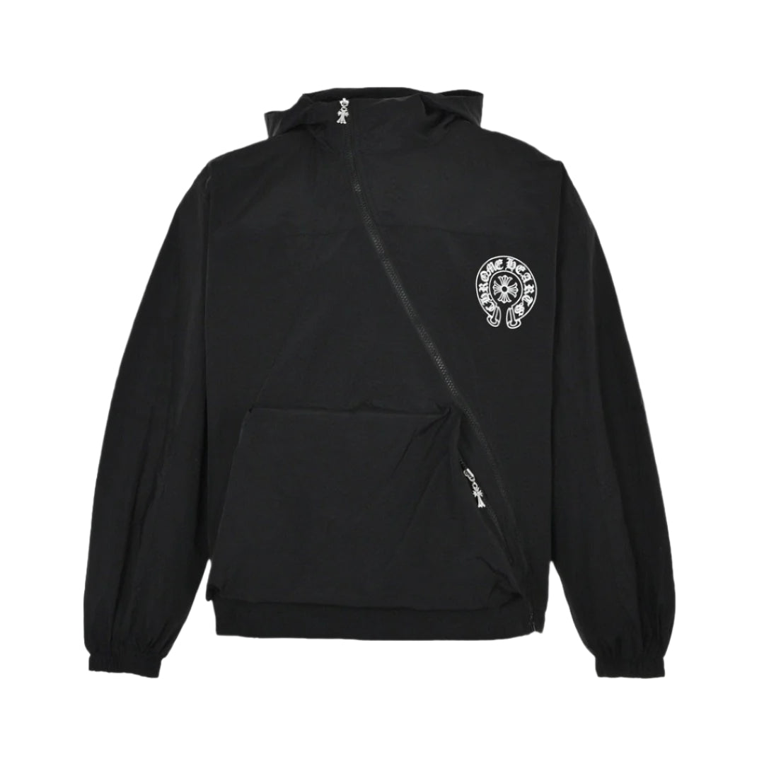CHROME HEARTS ASYMMETRICAL ZIP HOODIE BLACK - Phantom Kicks