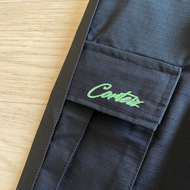 CORTEIZ ALCATRAZ CARGO PANTS BLACK/GREEN - Phantom Kicks