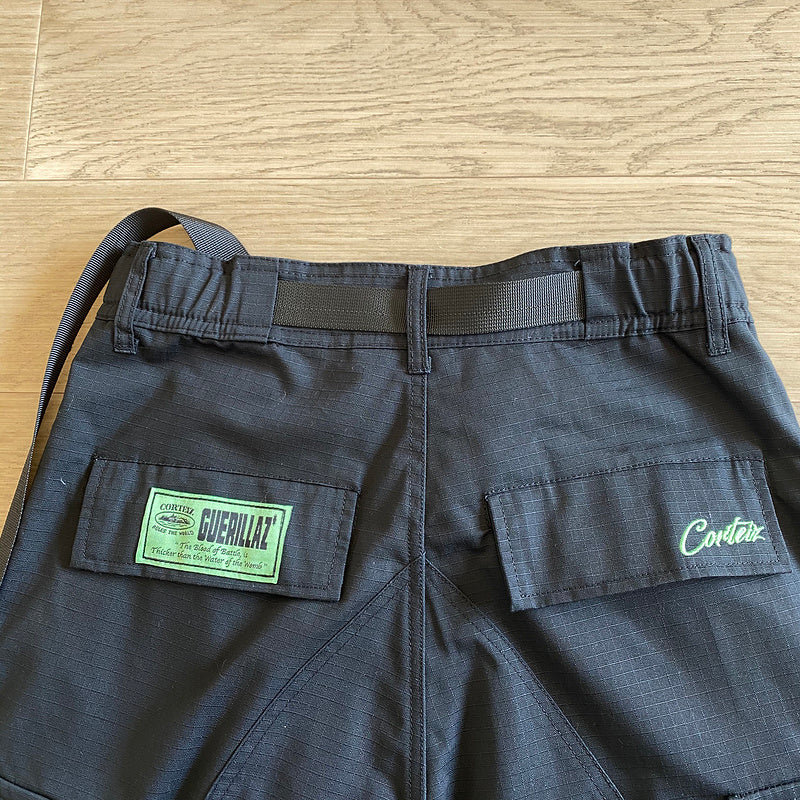 CORTEIZ ALCATRAZ CARGO PANTS BLACK/GREEN - Phantom Kicks