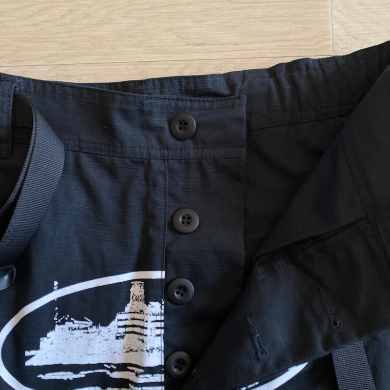 CORTEIZ ALCATRAZ CARGO PANTS BLACK/WHITE - Phantom Kicks