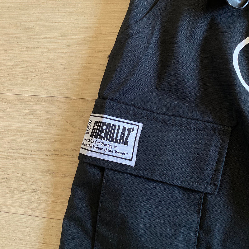 CORTEIZ ALCATRAZ CARGO PANTS BLACK/WHITE - Phantom Kicks
