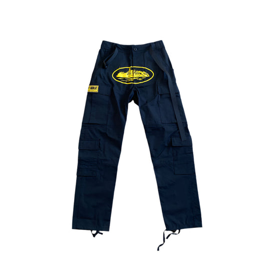 CORTEIZ ALCATRAZ GUERRILAZ CARGO PANTS BLACK/YELLOW - Phantom Kicks