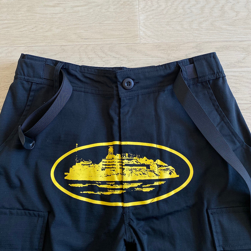 CORTEIZ ALCATRAZ GUERRILAZ CARGO PANTS BLACK/YELLOW - Phantom Kicks