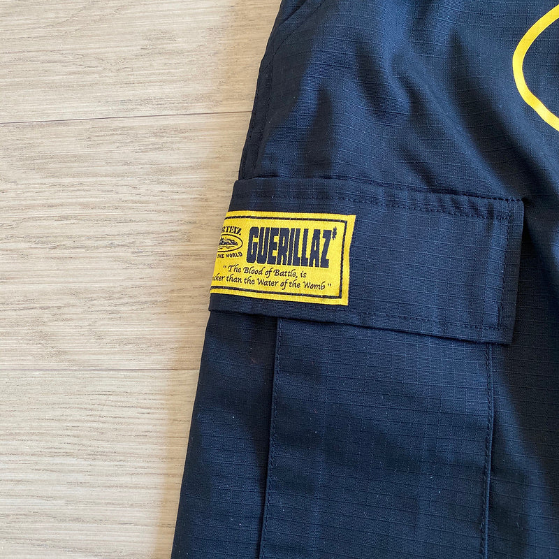 CORTEIZ ALCATRAZ GUERRILAZ CARGO PANTS BLACK/YELLOW - Phantom Kicks