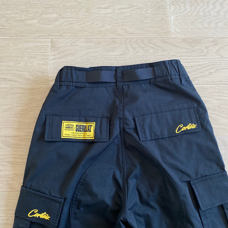 CORTEIZ ALCATRAZ GUERRILAZ CARGO PANTS BLACK/YELLOW - Phantom Kicks
