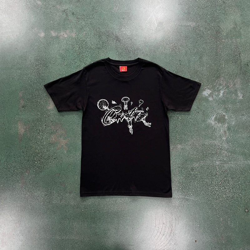CORTEIZ ALLSTARZ SKYDIVER TEE BLACK - Phantom Kicks
