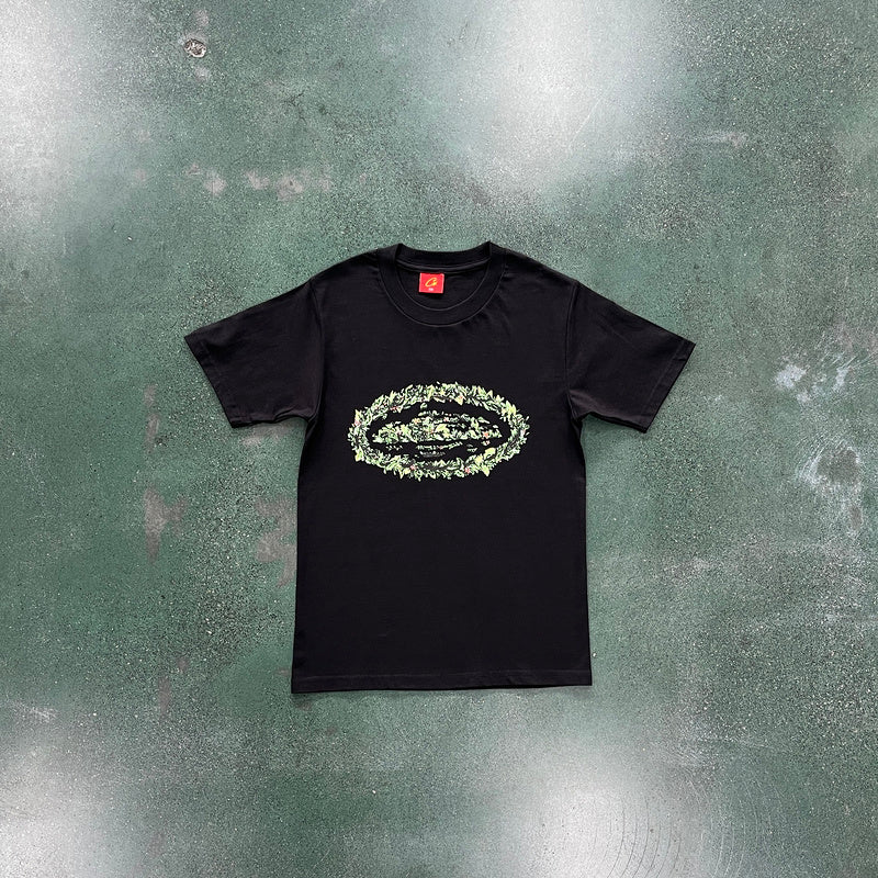 CORTEIZ GRASS ROUND TEE BLACK - Phantom Kicks
