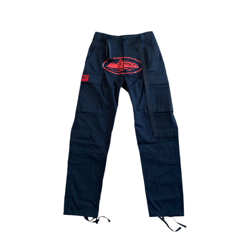 CORTEIZ GUERILLAZ CARGO PANTS RED/BLACK - Phantom Kicks