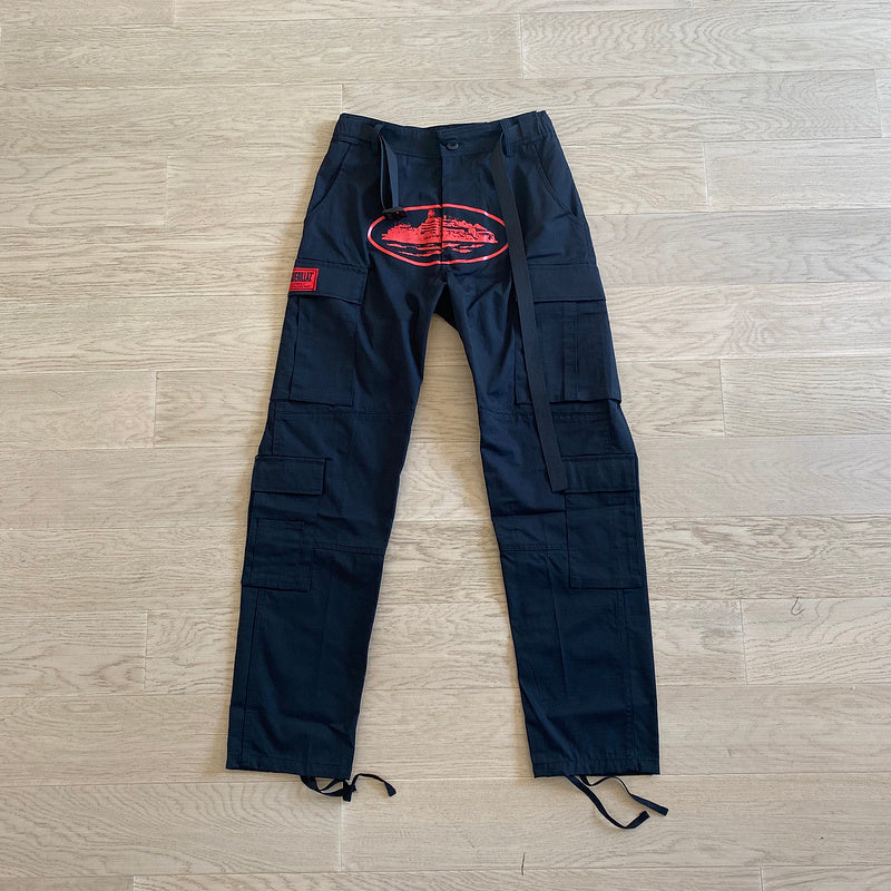 CORTEIZ GUERILLAZ CARGO PANTS RED/BLACK - Phantom Kicks