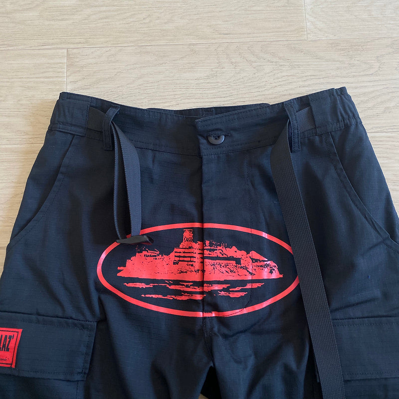 CORTEIZ GUERILLAZ CARGO PANTS RED/BLACK - Phantom Kicks