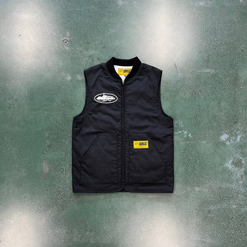 CORTEIZ GUERILLAZ QUILTED VEST BLACK - Phantom Kicks