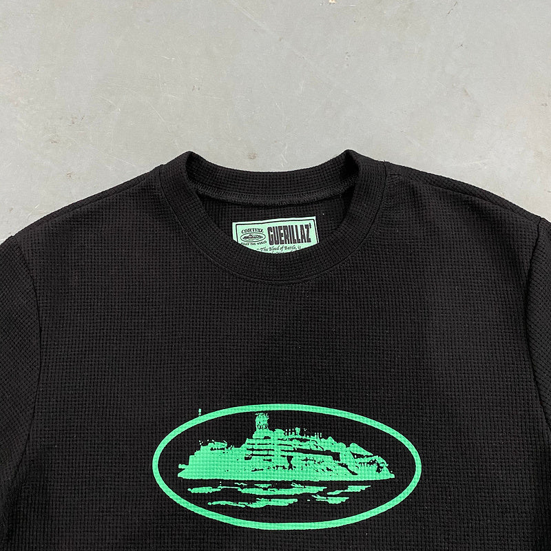 CORTEIZ INSIGNIA WAFFLE TEE BLACK - Phantom Kicks