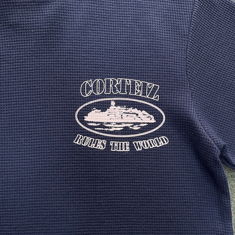 CORTEIZ INSIGNIA WAFFLE TEE NAVY - Phantom Kicks