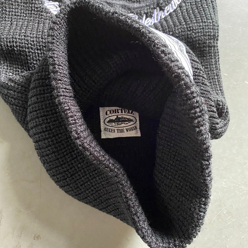 CORTEIZ KNIT BALACLAVA BLACK WHITE - Phantom Kicks