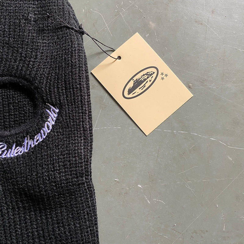 CORTEIZ KNIT BALACLAVA BLACK WHITE - Phantom Kicks