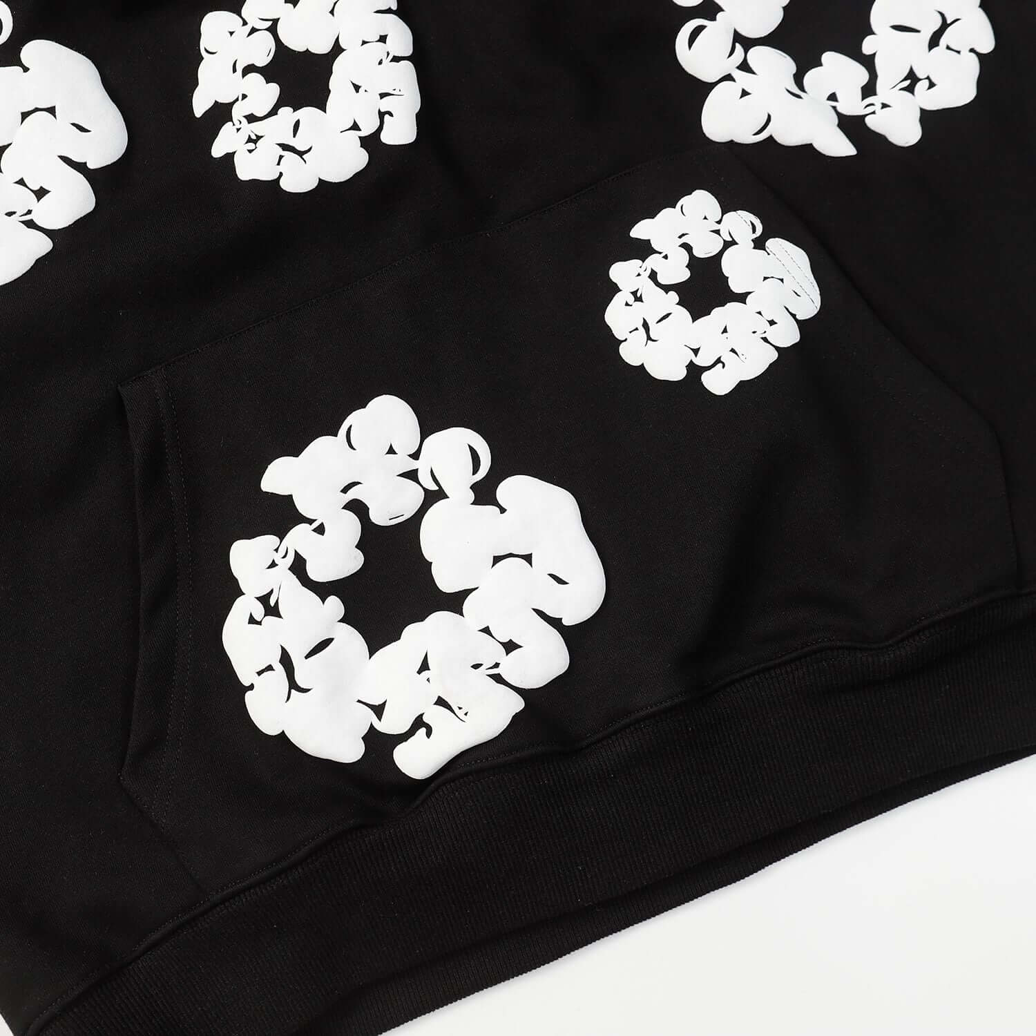 DENIM TEARS COTTON WREATH HOODIE BLACK - Phantom Kicks