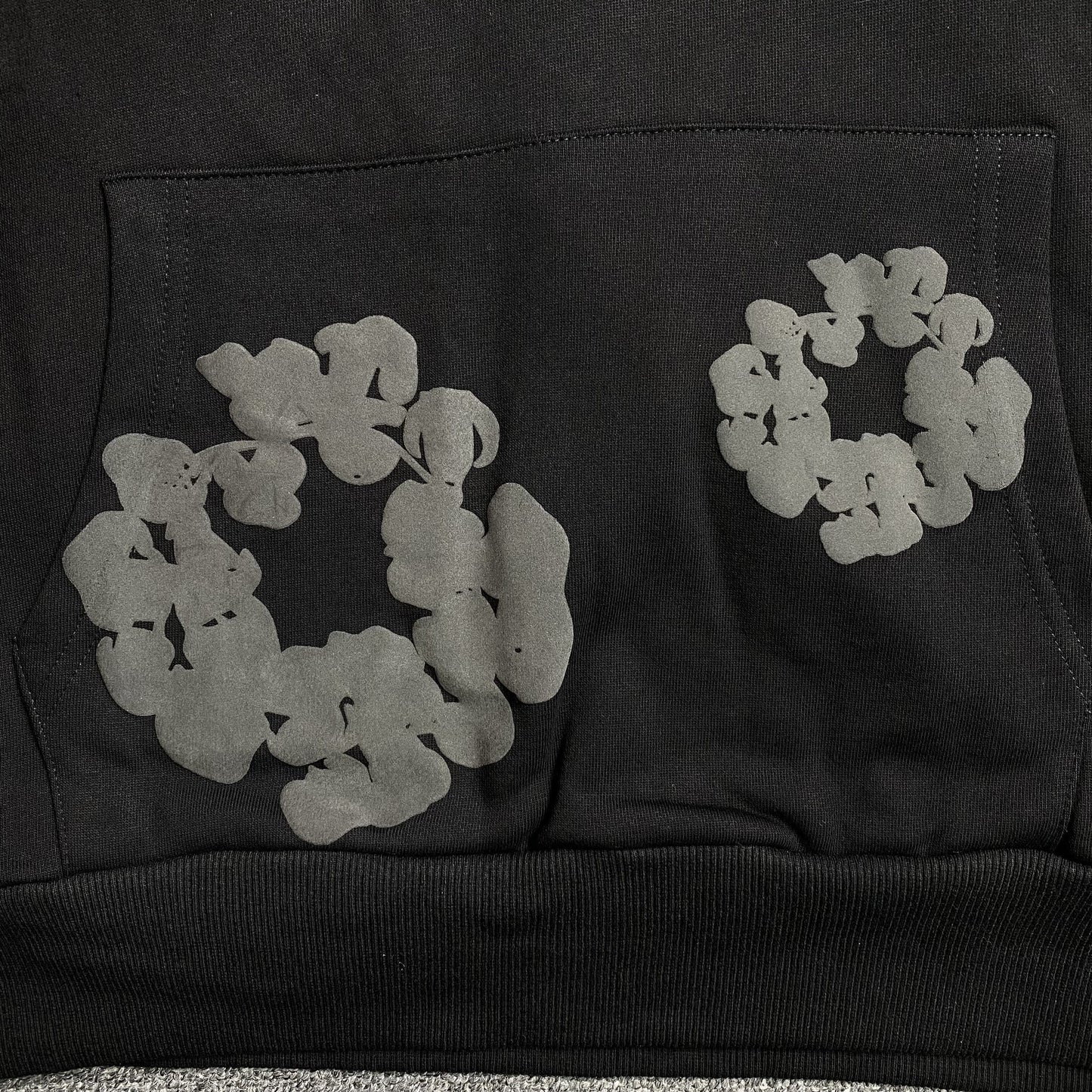 DENIM TEARS COTTON WREATH HOODIE MONOCHROME BLACK - Phantom Kicks