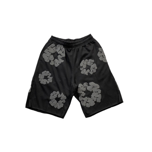 DENIM TEARS COTTON WREATH SHORTS MONOCHROME BLACK - Phantom Kicks