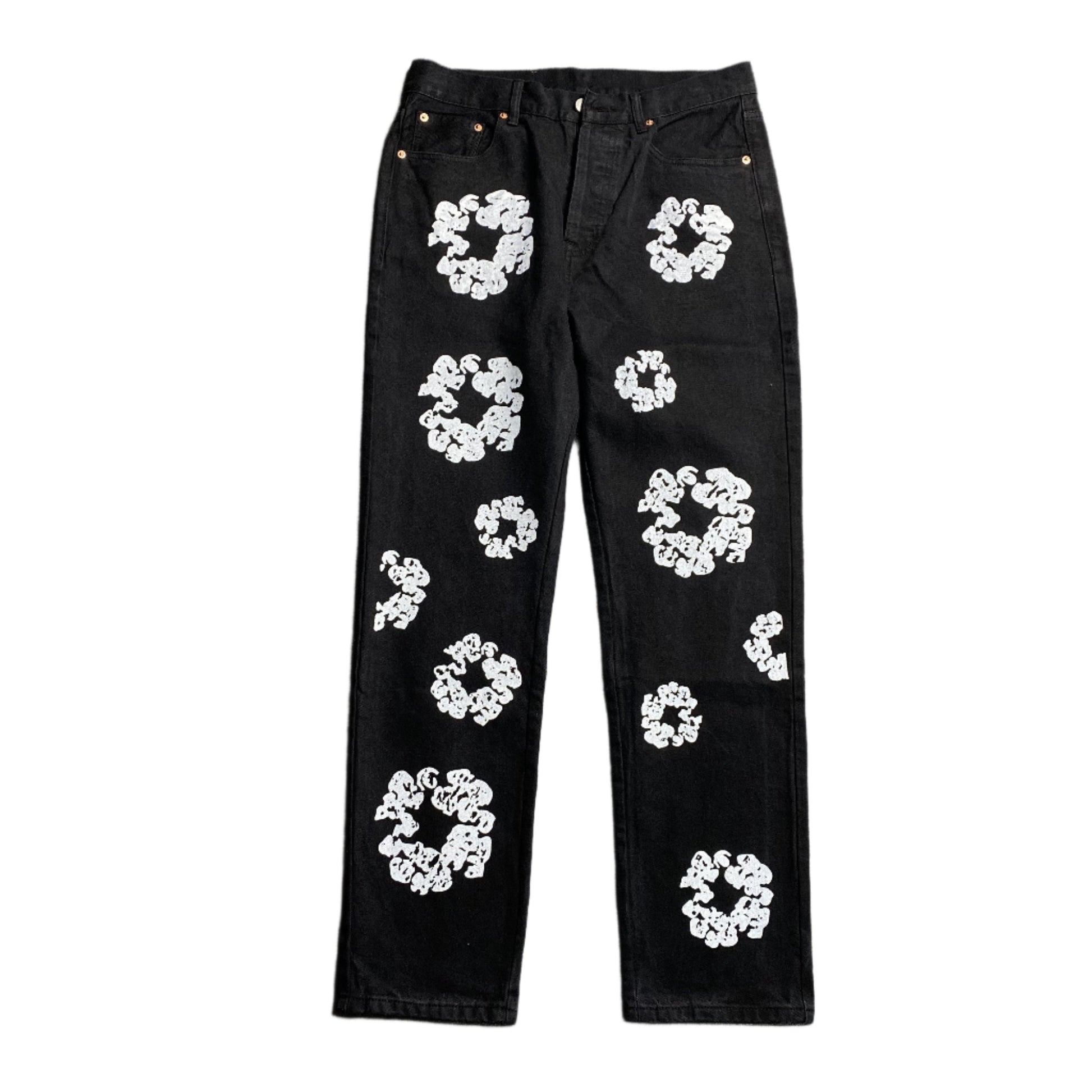 DENIM TEARS x LEVI'S COTTON WREATH JEANS BLACK - Phantom Kicks