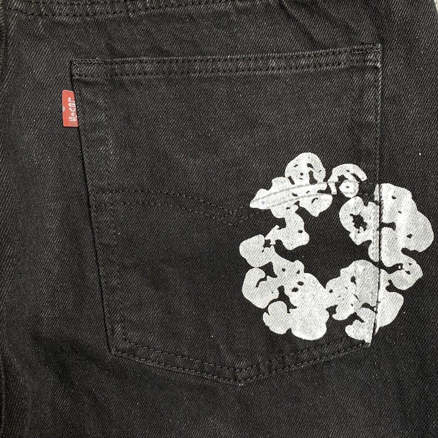 DENIM TEARS x LEVI'S COTTON WREATH JEANS BLACK - Phantom Kicks
