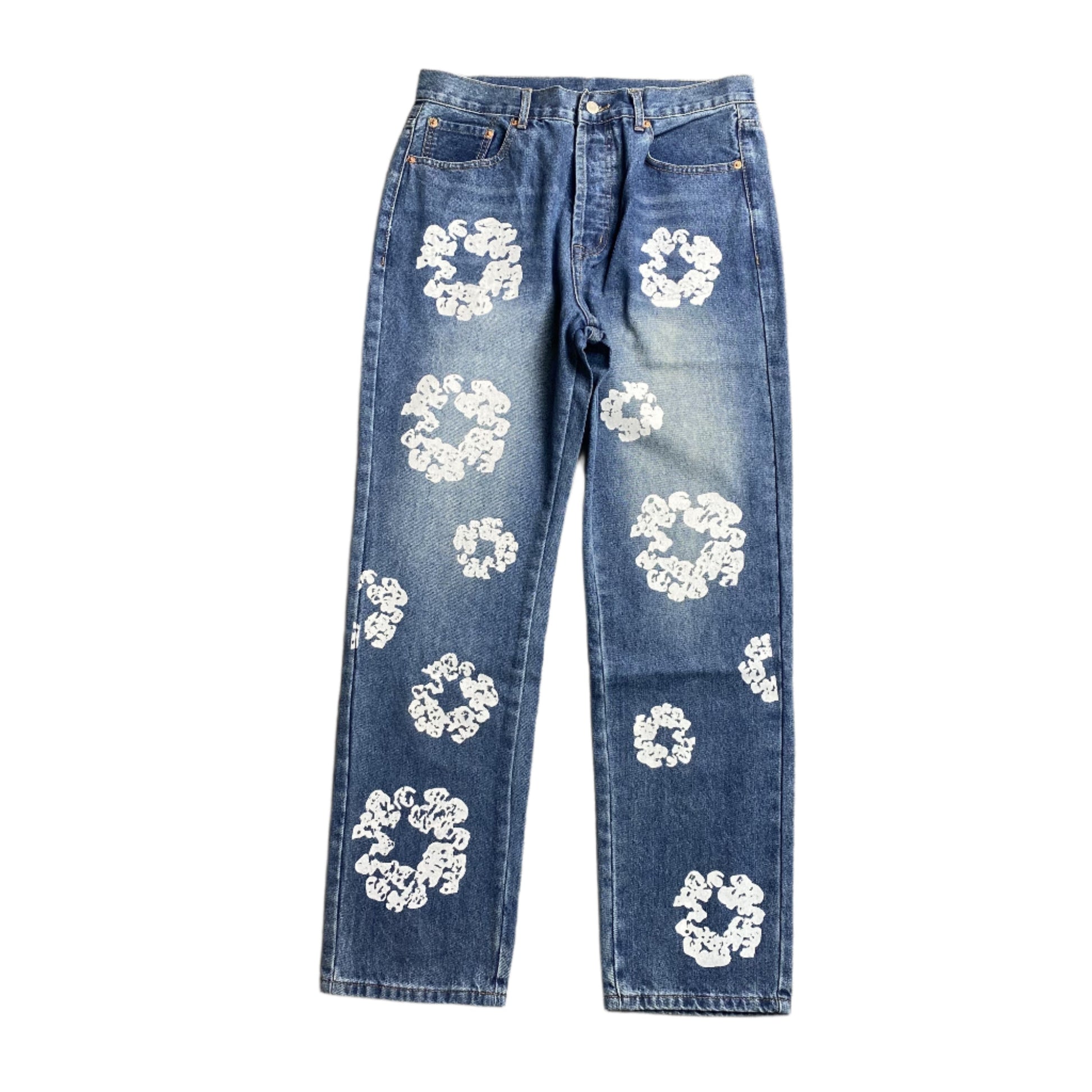 DENIM TEARS x LEVI'S COTTON WREATH JEANS BLUE - Phantom Kicks