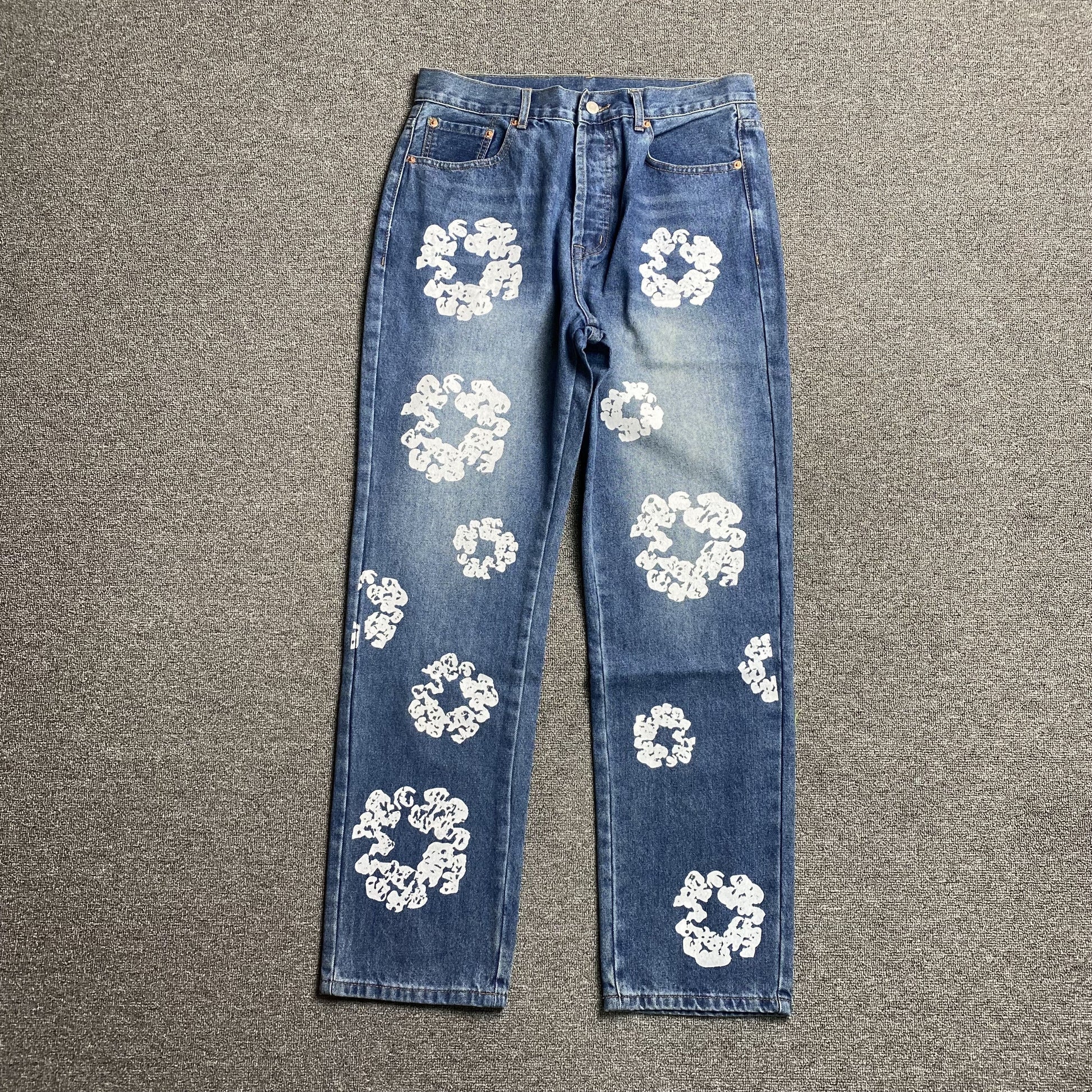 DENIM TEARS x LEVI'S COTTON WREATH JEANS BLUE - Phantom Kicks