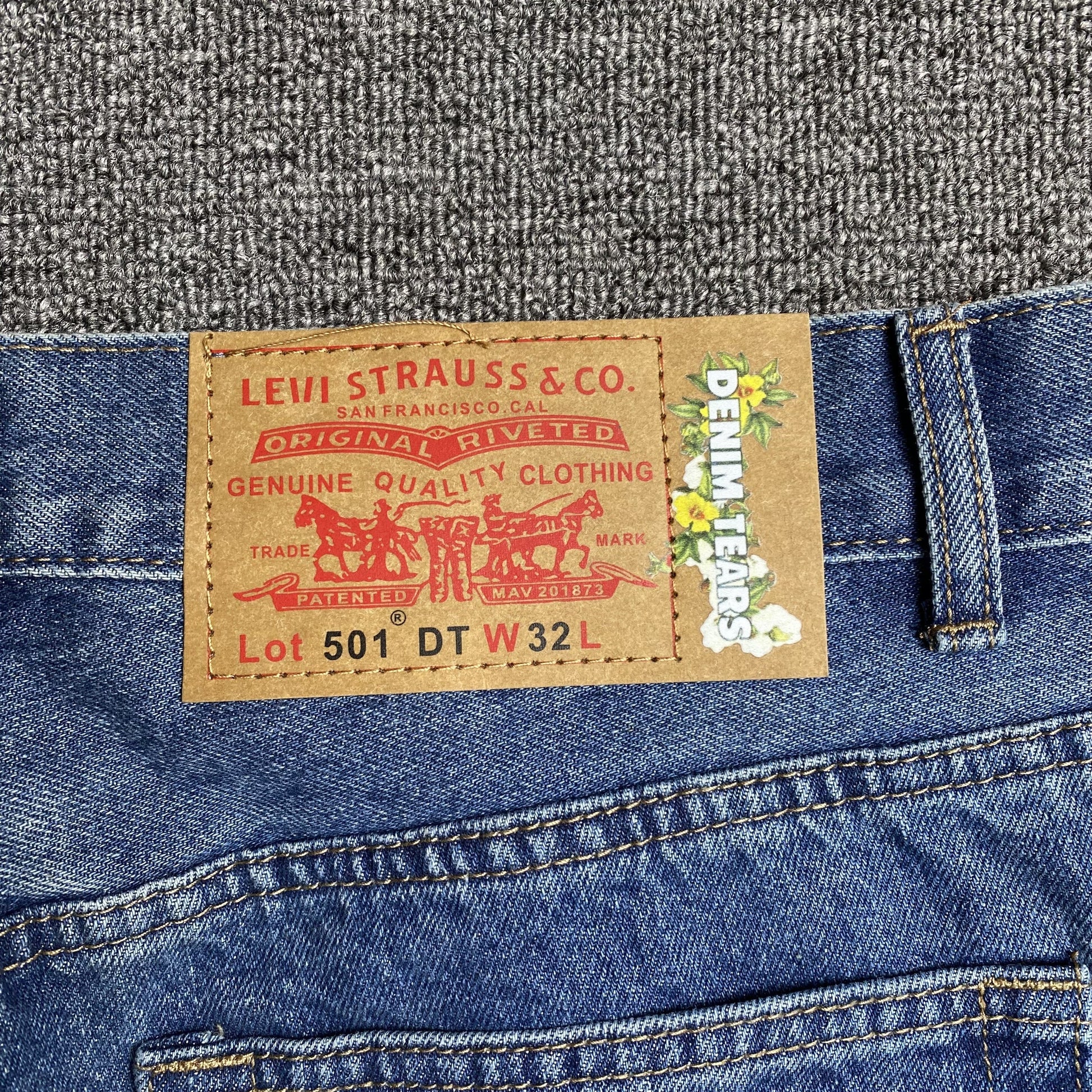 DENIM TEARS x LEVI'S COTTON WREATH JEANS BLUE - Phantom Kicks