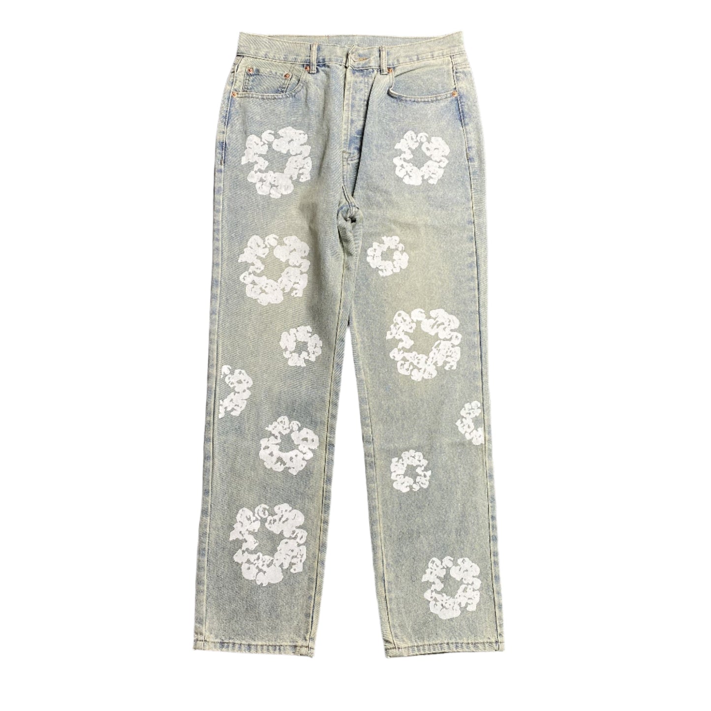 DENIM TEARS x LEVI'S DIRTY WASH WREATH JEANS LIGHT WASH - Phantom Kicks