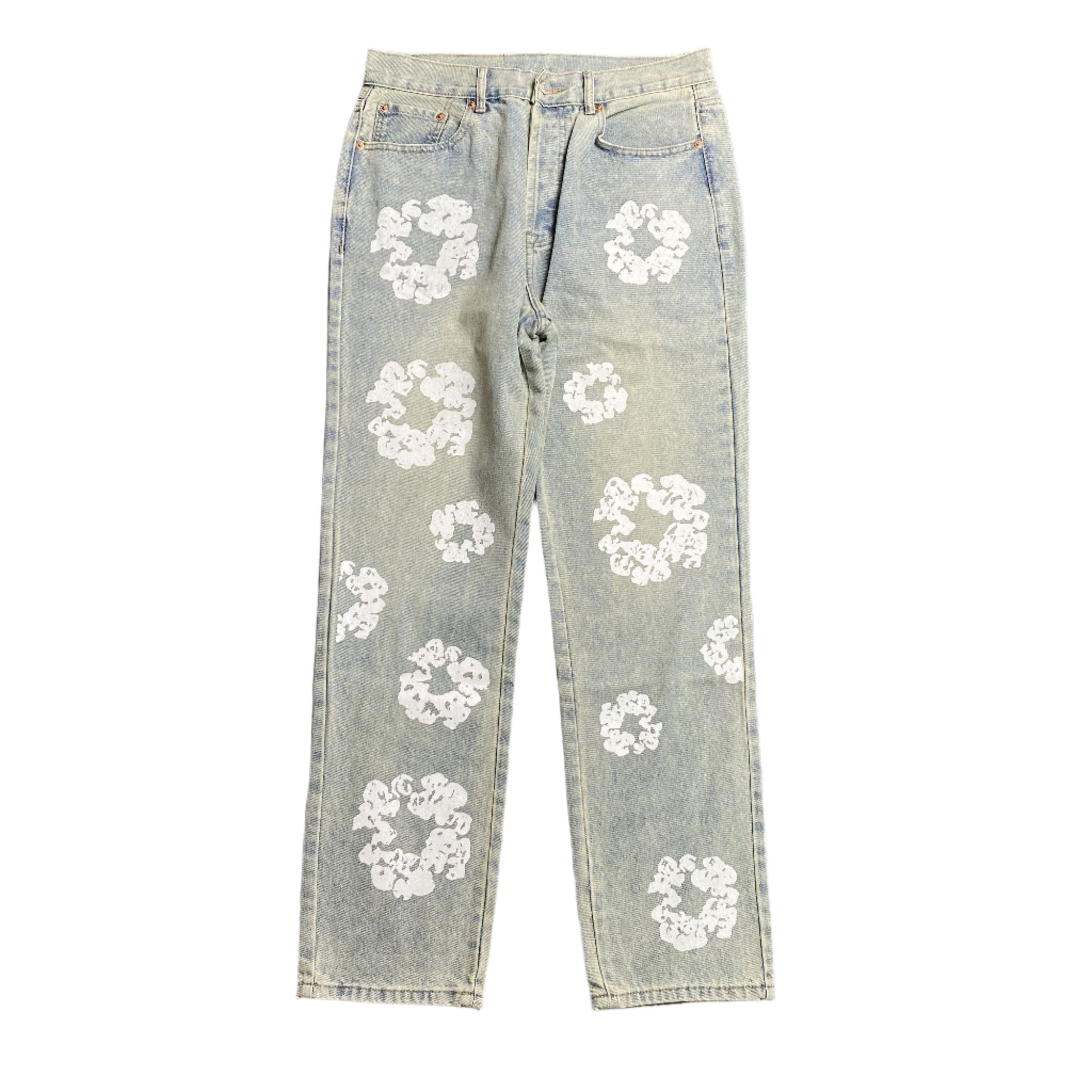 DENIM TEARS x LEVI'S DIRTY WASH WREATH JEANS LIGHT WASH - Phantom Kicks