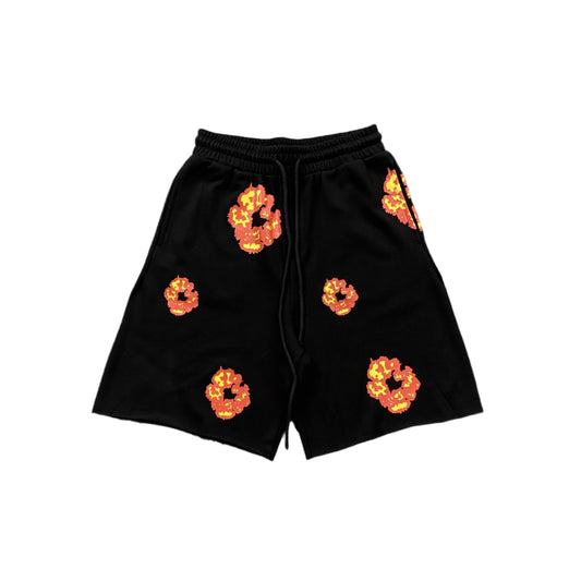 DENIM TEARS x OFFSET COTTON WREATH SHORTS BLACK - Phantom Kicks