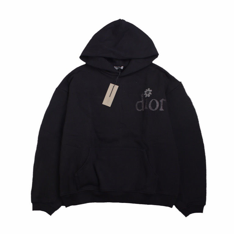DIOR FLOWER LOGO HOODIE BLACK - Phantom Kicks