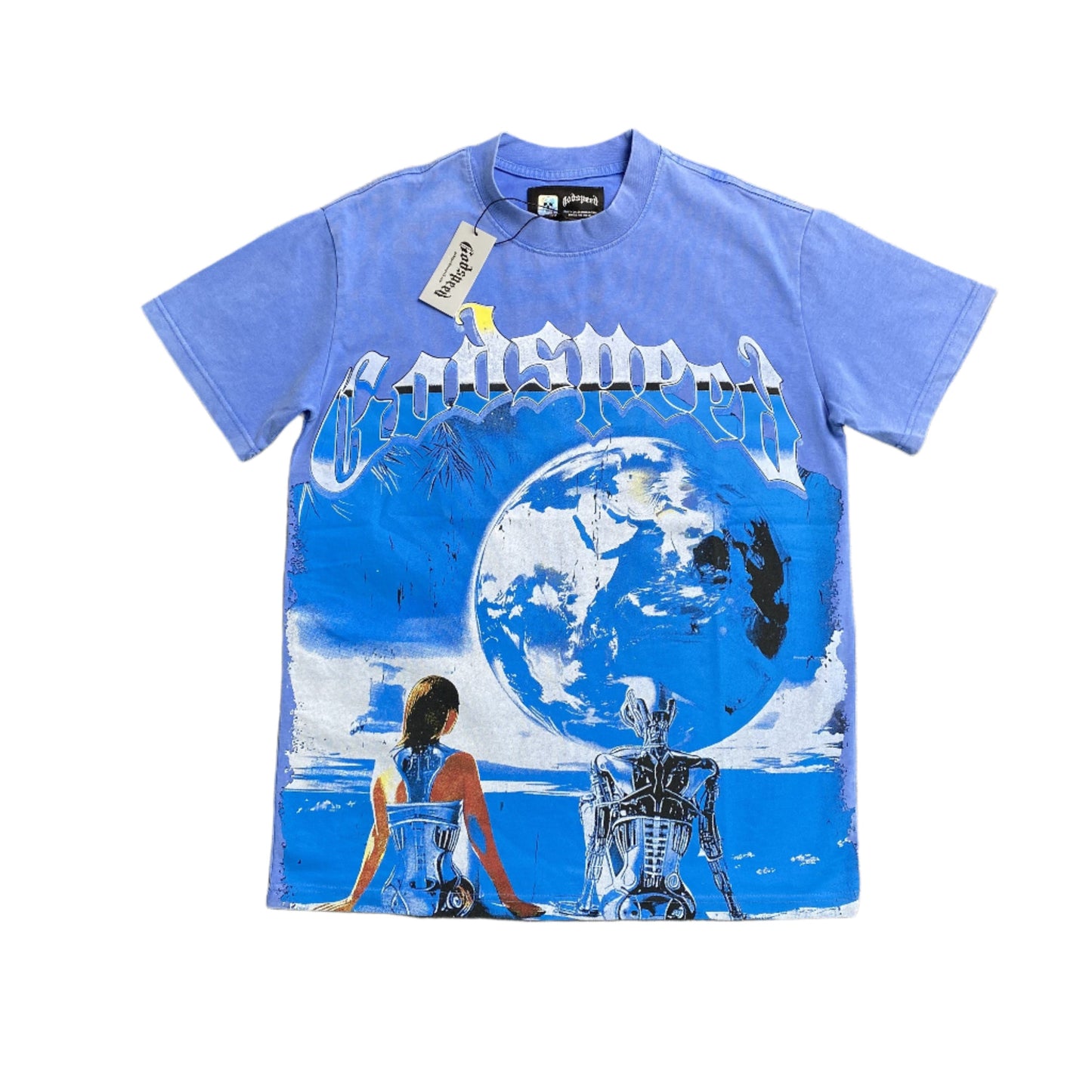 GODSPEED ARTIFICIAL LOVE T-SHIRT WASHED BLUE - Phantom Kicks